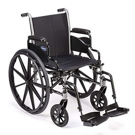 Invacare - TRSX58FBP / T93HAP Tracer SX5 Wheelchair, with Desk Length Arms and T93HAP Hemi Footrests with Heel Loops, 18" Seat Width