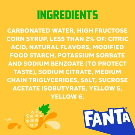 Fanta Pineapple Soda Pop Fridge Pack, 12 fl oz, 12 Pack Cans