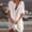 White women summer boho sundress a1, variant on Women Summer V Neck Short Sleeve Tie Flowy Mini Dresses Loose Fit Casual Beach Vacation Sundress Boho Swing Dress, Blue XL