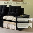 thumbnail image 5 of Ovios 106.3" Modern Sectional Sofa with Chaise, No Assembly Required L-Shaped Couch, Deep Seat Cloud Sofa with Tufted Cushions for Living Room, Black(Left Facing Chaise), 5 of 10
