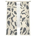 thumbnail image 2 of Abstract Color Block Sheer Curtains 84 Inches Long 2 Panels Modern Gary Beige Line Light Filtering Semi Sheer Window Curtains Drapes for Bedroom Living Room 52"x84", 2 of 7