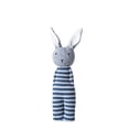 thumbnail image 1 of Creative Co-Op Blue & White Striped Cotton Knit Bunny with Rattle, 1 of 3