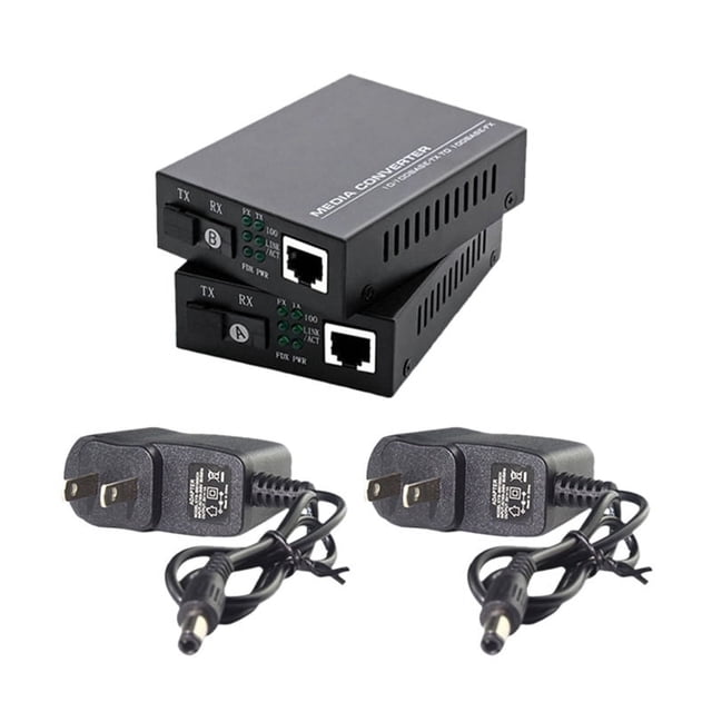 Transceptor de fibra óptica de 1 par, 100 Mbps, 20 km, monomodo, fibra óptica, convertidor de medios Gigabit SC, 1310/1550 nm, enchufe estadounidense