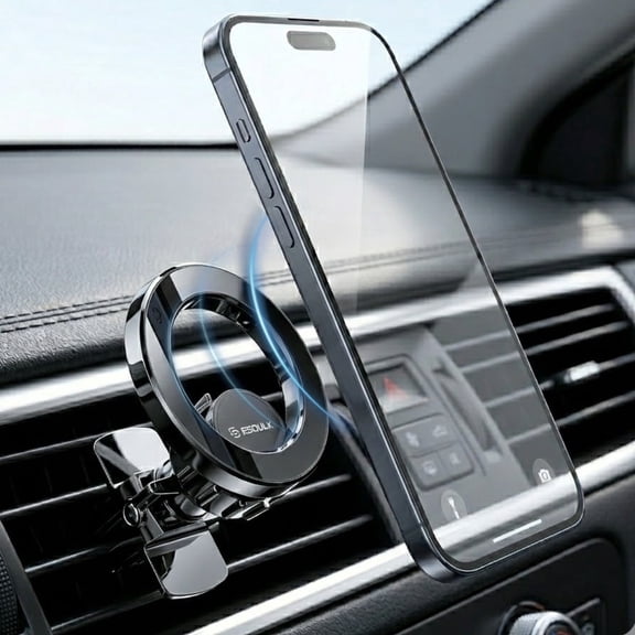 Esoulk Air Vent Magnetic Car Holder with 360° Rotation for iPhone Models and Android Devices, Black Color