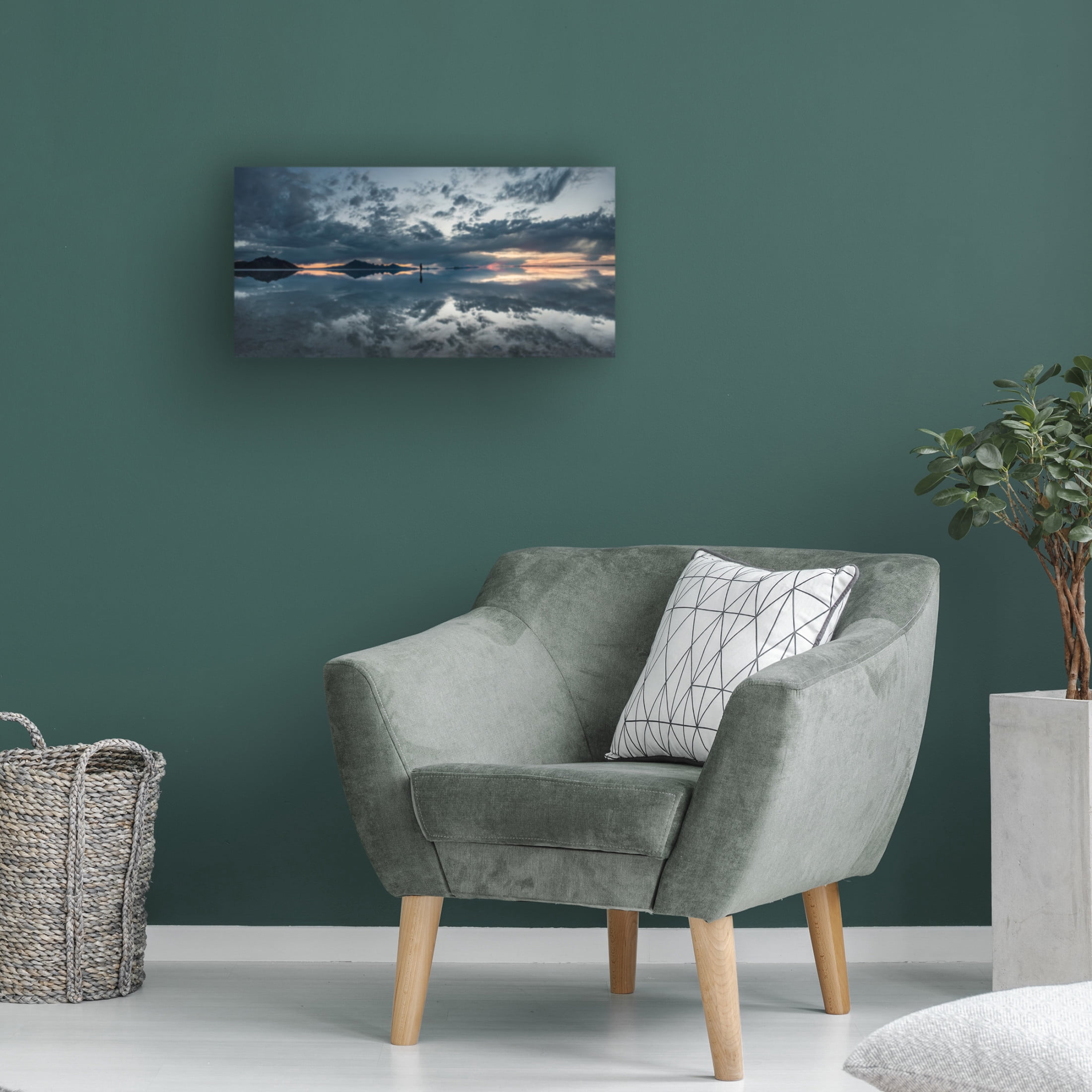 Canvas Wall Art - GS Photo 'Solitude in the Salt Flats' Wall Art for Living Room, Bedroom, or Office Décor by Trademark Fine Art - 47 x 24 Inches