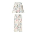 thumbnail image 4 of Jamicy Women Sleepwear Pajamas Set Valentine's Day Gifts for Wives Pajamas with Built In Bra Cute Long Sleeve Sleepwear Tee Top+ Pants Loungewear Pajamas Clothes Set, 4 of 4