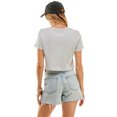 thumbnail image 6 of Women's Boxy Crop Top Round Neck Short Sleeve Casual 100% Cotton Cropped Tee T-Shirt, Gray, X-Large, 6 of 8