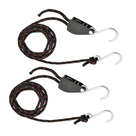 2pcs Kayak Tie Down Straps Ratchet Pulley Ropes Adjustable Ropes Hanger Working Load Up To 299.8lbs For Kayak Canoe Boat