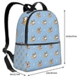 thumbnail image 4 of Lsque Cute Cartoon Corgi Pattern Backpack – School Travel Canvas Daypack with Ergonomic Padded Straps, Multiple Compartments & Leather Handle, 4 of 5