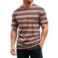 thumbnail image 5 of Mfakffe Men T Shirts Crewneck Striped T-Shirt Soft Elastic Tees Summer Beach Casual Tops, 5 of 5