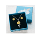 thumbnail image 3 of Collar Y Aretes Girasol Dije Regalo Caja Oro 18k Mujer Joyas Xtellar dorado, 3 of 4
