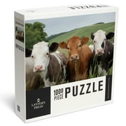 Lantern Press 1000 Piece Jigsaw Puzzle, Three Funny Cows Looking at the Camera