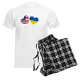 thumbnail image 6 of CafePress - Loving USA Ukraine Flag Heart Ukrainian Am Pajamas - Men's Light Loose Fit Cotton Pajama Set, 6 of 7