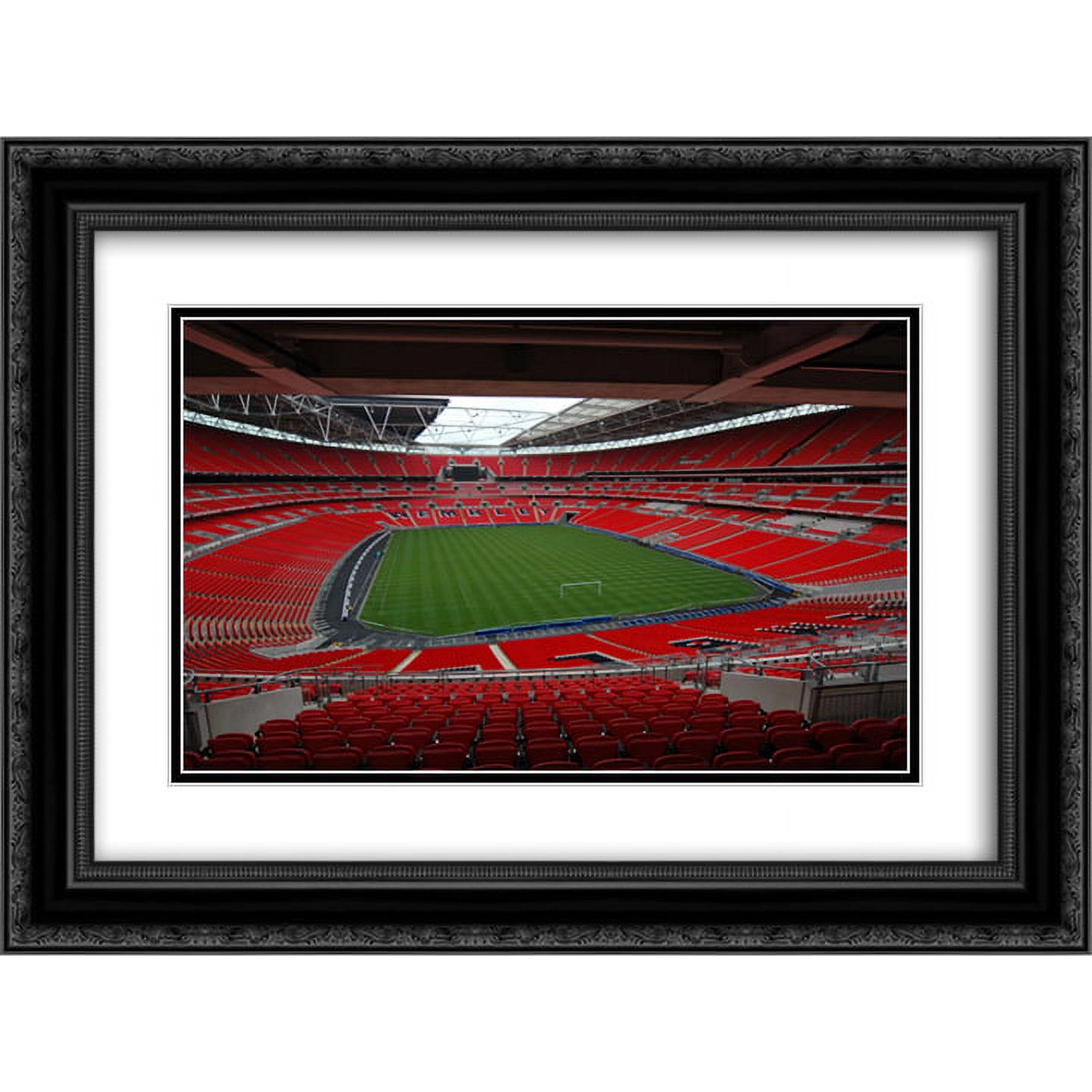 Wembley Stadium 2x Matted 24x18 Black Ornate Framed Art Print from the Stadium Series