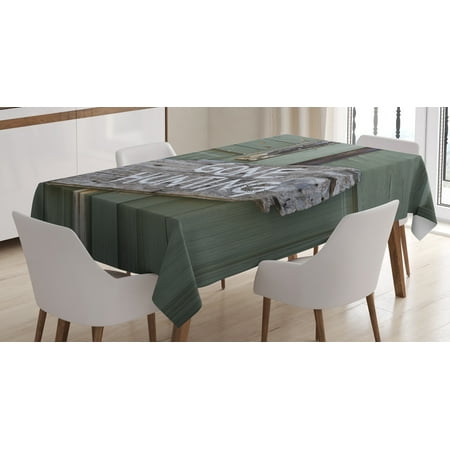 Hunting Decor Tablecloth Gone Written On Wooden Board Old Hunting Decor Tablecloth Gone Written On Wooden Board Old Worn Out Cottage Door Seasonal