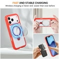 thumbnail image 4 of Allytechgroup iPhone 17 Pro Clear Case with Magnetic Ring Holder, [Compatible with Magsafe] Kickstand Bumper Corner Protective Drop Proof Anit-Scratch Magnetic Cover for Women Men, Red, 4 of 9