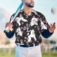 thumbnail image 5 of Zufioo Cute Poodle Dog Print Men's Baseball Short Sleeve, Moisture Wicking Button-Down Hip Hop Tee-XX-Large, 5 of 7