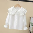 thumbnail image 2 of lnmuld Girls Tops Elegant Girls Long Sleeve Party Blouse with Ruffled Detail and Button Down Front for School Size:15-16 Years, 2 of 3