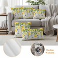thumbnail image 6 of Summer Lemon Outdoor Waterproof Pillow Covers, Eucalyptus Flower Leaf Retro Botanical Decorative Square Throw Pillowcase Sofa Cushion Sham for Patio/Couch/Chair, 24"x24" 2 Pack, 6 of 8