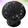 thumbnail image 1 of CRAFTHROU 1Pack Door Knobs in Black with Rhinestone for Cabinet and Drawer Handles, 1 of 8