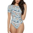 thumbnail image 2 of Picia cute Mushroom Village Womens One Piece Swimsuits Modest Tummy Control Bathing Suits Lace Up Slimming Swim Suit-X-Large, 2 of 9