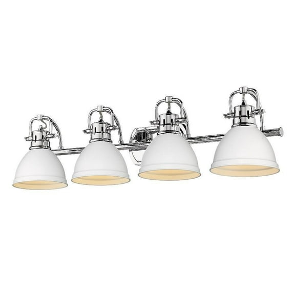 4 Light Vanity Light in Sturdy Style 8.5 inches High By 33.5 inches Wide-Chrome Finish-Matte White Shade Color Bailey Street Home 170-Bel-4362051