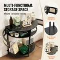 thumbnail image 5 of Half-Moon Rattan Console Table with 2 Storage Drawers & Sliding Door, Black - Entryway Hallway Furniture, 5 of 7