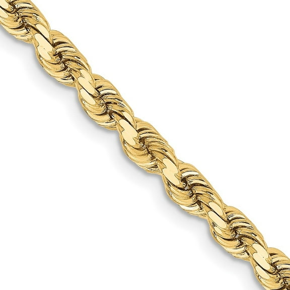 Auriga 10K Yellow Gold 3.75 mm Diamond-cut Rope Chain Necklace for Women 16"
