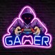 thumbnail image 1 of Letrero decorativo Kavaas Gamer Neon Light 39 x 33 cm USB, 1 of 6