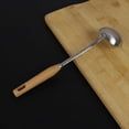 thumbnail image 4 of Uxcell 304 Stainless Steel Wooden Handle Soup Ladle Spoon, 4 of 7