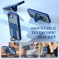 thumbnail image 4 of Case For Apple iPhone 17e / 16e 6.1-inch, Compatible With MagSafe，Integrated Retractable Metal Ring Holder ShockProof Protective Car Mounted Magnetic Case,Blue,For iPhone 17e/16e, 4 of 10