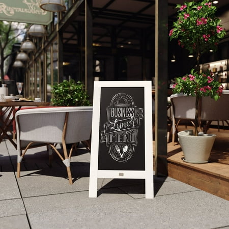 Alamont Home - Canterbury 20"W x 2-26"D x 40"H Magnetic A-Frame Chalkboard - Solid White