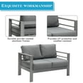 thumbnail image 4 of Superjoe Outdoor 2-Seat Patio Aluminum Loveseat Sofa Couch Furniture with Light Grey Cushions, Grey, 4 of 12