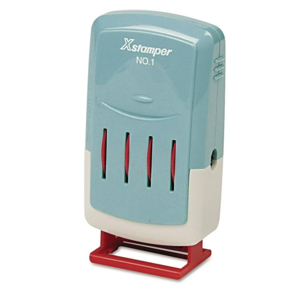 Xstamper ECO-GREEN VersaDater Line Dater, Message Dater, 1 x 0.16, Pre-Inked, Red