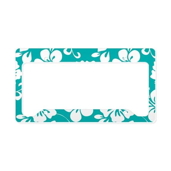 CafePress - Turquoise Hawaiian Hibiscus License Plate Holder - Aluminum License Plate Frame, License Tag Holder