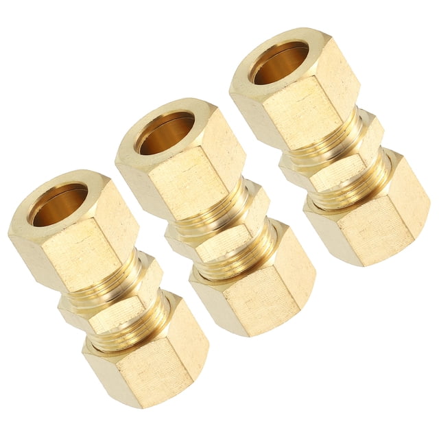 3Pcs Compression Tube Pipe Fittings, 1/2" Compression Union Connector Adapter