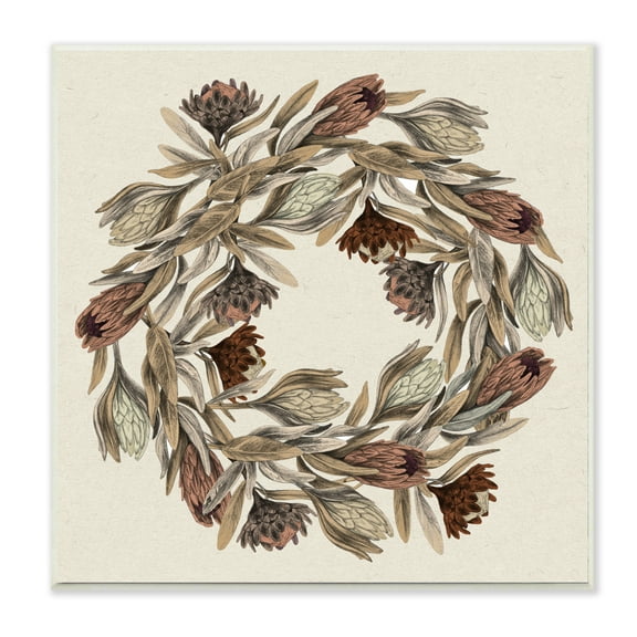 Stupell Industries Muted Thistle Wreath Soft Autumn Harvest Wall Plaque, 12 x 12, Design by Daphne Polselli