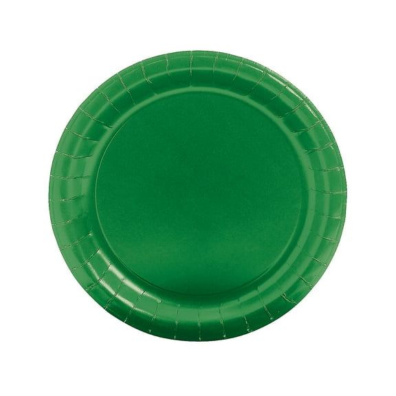 Green 8 7/8" Paper Plates (24Pc) - Party Supplies - 24 Pieces