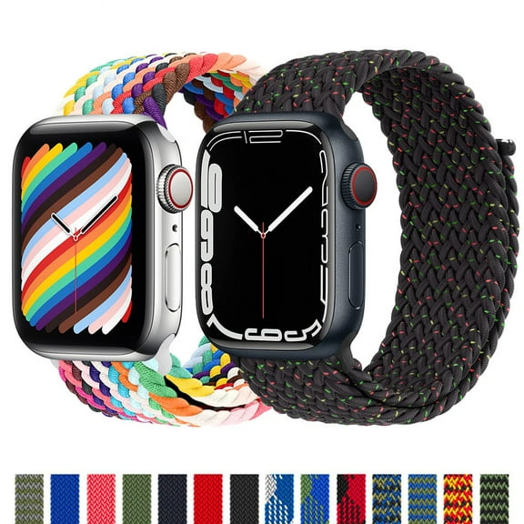 LEIXIUER Braided Solo Loop Strap Compatible with Apple Watch Bands 44mm 40mm 45mm 41mm 42mm 38mm Ultra 49mm Nylon Elastic Belt Bracelet Replacement iWatch Series 8 7 6 SE 3 4 5 -Rainbow