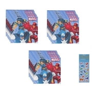 Marvel Heroes Avengers Birthday Party Supplies Bundle Pack includes 48 Party Paper Napkins 2-Ply 5", 1 Dinosaur Sticker Sheet