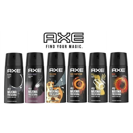 Axe Deodorant Body Spray Assorted Scents 150ml (5.07 oz) each (Pack of 6)