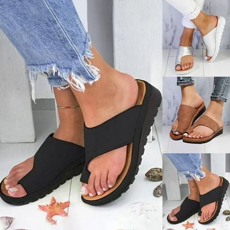 

lizyue Women Fashion Large High Wedge Heel Thick Sole Anti-slip Flip Flops Sandals