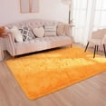 thumbnail image 3 of YJ.GWL Soft Fluffy Bedroom Rugs Shaggy Plush Area Rug for Living Room Home Decor Floor Carpet, 5.3'x7.5',Orange, 3 of 7
