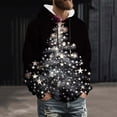 thumbnail image 6 of Cavosen Christmas Zip up Hoodies Big and Tall Long Sleeve Loose Hoodie Christmas Tree Graphic Stretch Drawstring Sweatshirt Outdoor Tops, 6 of 7