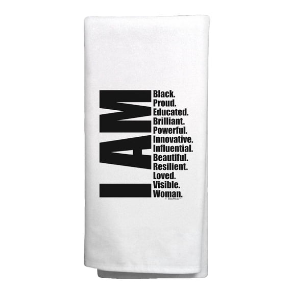 ThisWear Civil Rights Movement Towel I Am Black Proud Educated Brilliant Powerful Woman Kitchen Towel White