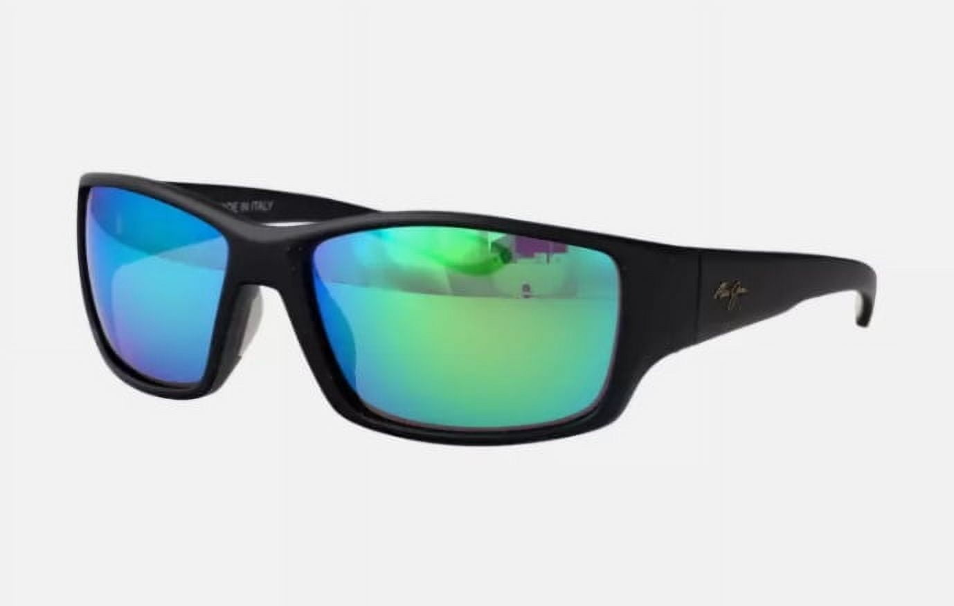 Maui Jim Local Kine GM810-27M Sunglasses - Soft Black w/Dk Trans Green/MauiGreen