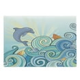 thumbnail image 1 of Sea Animals Cutting Board, Dolphin Fish Starfish Shells in Ocean Marine in Summer Pattern Print, Decorative Tempered Glass Cutting and Serving Board, Large Size, Multicolor, by Ambesonne, 1 of 1