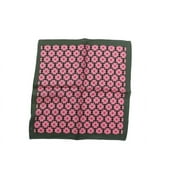 Kate Spade New York 100% Silk Scarf Pink Flower Heart 11.5"x11.5" Pocket Square