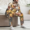 thumbnail image 7 of Honeii Cute Panda Sunflower Pattern Mens Pajamas Set,2pcs Men's Lounge Long Sleeve Sleep Shirt and Pajama Bottoms Sleepwear Set,Mens Pjs Sets-Small, 7 of 7