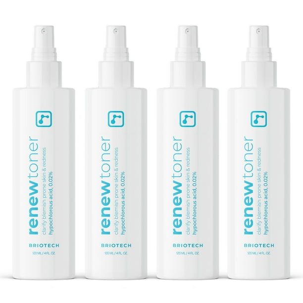 Tónico facial Briotech Renew con ácido hipocloroso 120 ml (paquete de 4)